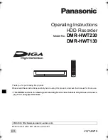 Preview for 1 page of Panasonic Diga DMR-HWT130 Operating Instructions Manual