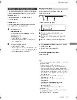 Preview for 27 page of Panasonic Diga DMR-PWT420 Operating Instructions Manual