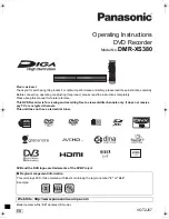 Panasonic Diga DMR-XS380 Operating Instructions Manual preview
