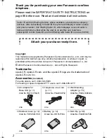 Предварительный просмотр 2 страницы Panasonic Digital Answering Device Operating Instructions Manual