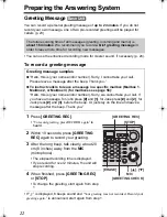 Предварительный просмотр 22 страницы Panasonic Digital Answering Device Operating Instructions Manual