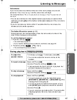 Предварительный просмотр 61 страницы Panasonic Digital Answering Device Operating Instructions Manual