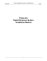 Preview for 1 page of Panasonic Digital Business System Installation Manual