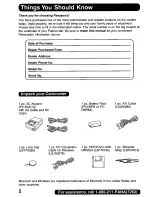 Предварительный просмотр 2 страницы Panasonic Digital Palmcoder PalmSight PV-DV100 Operating Manual