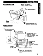 Предварительный просмотр 7 страницы Panasonic Digital Palmcoder PalmSight PV-DV100 Operating Manual