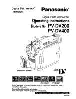 Panasonic Digital Palmcoder PalmSight PV-DV200 Operating Instructions Manual preview