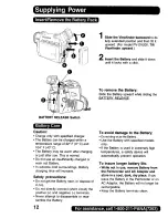 Предварительный просмотр 12 страницы Panasonic Digital Palmcoder PalmSight PV-DV200 Operating Instructions Manual