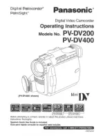 Panasonic Digital Palmcoder PalmSight PV-DV400 Operating Manual preview