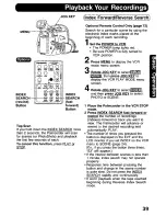 Предварительный просмотр 39 страницы Panasonic Digital Palmcoder PalmSight PV-DV400 Operating Manual