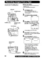 Предварительный просмотр 42 страницы Panasonic Digital Palmcoder PalmSight PV-DV400 Operating Manual