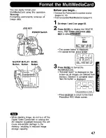 Предварительный просмотр 47 страницы Panasonic Digital Palmcoder PalmSight PV-DV400 Operating Manual