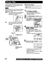 Предварительный просмотр 48 страницы Panasonic Digital Palmcoder PalmSight PV-DV400 Operating Manual