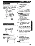 Предварительный просмотр 53 страницы Panasonic Digital Palmcoder PalmSight PV-DV400 Operating Manual