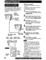 Предварительный просмотр 62 страницы Panasonic Digital Palmcoder PalmSight PV-DV400 Operating Manual