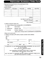 Предварительный просмотр 73 страницы Panasonic Digital Palmcoder PalmSight PV-DV400 Operating Manual