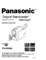 Panasonic Digital Palmcoder PalmSight PV-DV900 Operating Instructions Manual preview