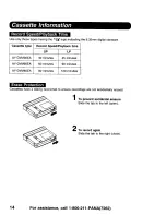 Предварительный просмотр 14 страницы Panasonic Digital Palmcoder PalmSight PV-DV900 Operating Instructions Manual