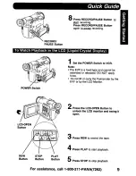 Предварительный просмотр 9 страницы Panasonic Digital Palmcoder PalmSight PV-DV900 Operating Manual