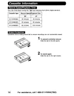 Предварительный просмотр 14 страницы Panasonic Digital Palmcoder PalmSight PV-DV900 Operating Manual