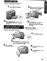 Preview for 13 page of Panasonic Digital Palmcoder PV-DV103 Operating Instructions Manual