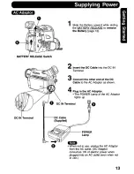 Preview for 13 page of Panasonic Digital Palmcorder PalmSight PV-DV600 Operating Manual