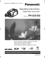 Preview for 1 page of Panasonic Digital Palmcorder PV-GS150 Operating Instructions Manual