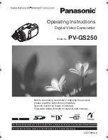 Panasonic Digital Palmcorder PV-GS250 Operating Instructions Manual preview