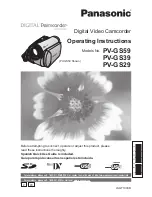 Panasonic DIGITAL Palmcorder PV-GS59 Operating Instructions Manual preview