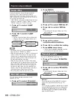 Preview for 80 page of Panasonic DLP PT-D12000E Operating Instructions Manual