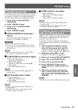 Preview for 47 page of Panasonic DLP PT-DW530E Operating Instructions Manual