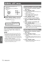 Предварительный просмотр 72 страницы Panasonic DLP PT-DW530E Operating Instructions Manual