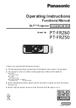 Panasonic DLP PT-FRZ50 Operating Instructions (Functional Manual) preview