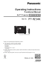 Panasonic DLP PT-RZ34K Operating Instructions Manual preview