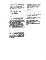 Preview for 2 page of Panasonic DMC-F7A Operating Instructions Manual