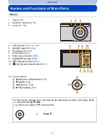 Предварительный просмотр 7 страницы Panasonic DMC-FH10P Owner'S Manual