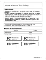 Preview for 3 page of Panasonic DMC-FH25V Basic Owner'S Manual