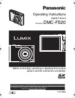 Panasonic DMC FS20P - Lumix Digital Camera Operating Instructions Manual preview