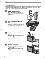 Preview for 8 page of Panasonic DMC FS25S - Lumix Digital Camera Operating Instructions Manual