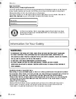 Preview for 2 page of Panasonic DMC-FS5A - Lumix Digital Camera Operating Instructions Manual