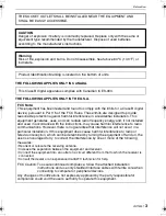 Preview for 3 page of Panasonic DMC-FS5A - Lumix Digital Camera Operating Instructions Manual