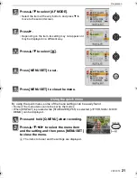 Preview for 21 page of Panasonic DMC FS7G - Lumix Digital Camera Operating Instructions Manual