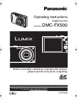 Panasonic DMC-FX500K - Lumix Digital Camera Operating Instructions Manual предпросмотр