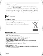 Preview for 4 page of Panasonic DMC-FX500K - Lumix Digital Camera Operating Instructions Manual