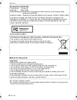 Предварительный просмотр 4 страницы Panasonic DMC FZ28K - Lumix Digital Camera Operating Instructions Manual