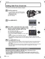 Предварительный просмотр 20 страницы Panasonic DMC FZ28K - Lumix Digital Camera Operating Instructions Manual