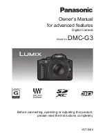 Panasonic DMC-G3KBODY Owner'S Manual preview