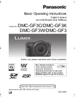 Предварительный просмотр 1 страницы Panasonic DMC-GF3XK Basic Operating Instructions Manual