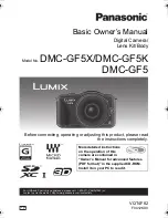 Предварительный просмотр 1 страницы Panasonic DMC-GF5XR Basic Owner'S Manual