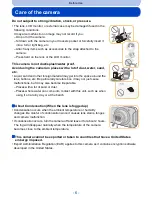 Предварительный просмотр 6 страницы Panasonic DMC-SZ5K Owner'S Manual