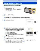 Предварительный просмотр 23 страницы Panasonic DMC-SZ5K Owner'S Manual